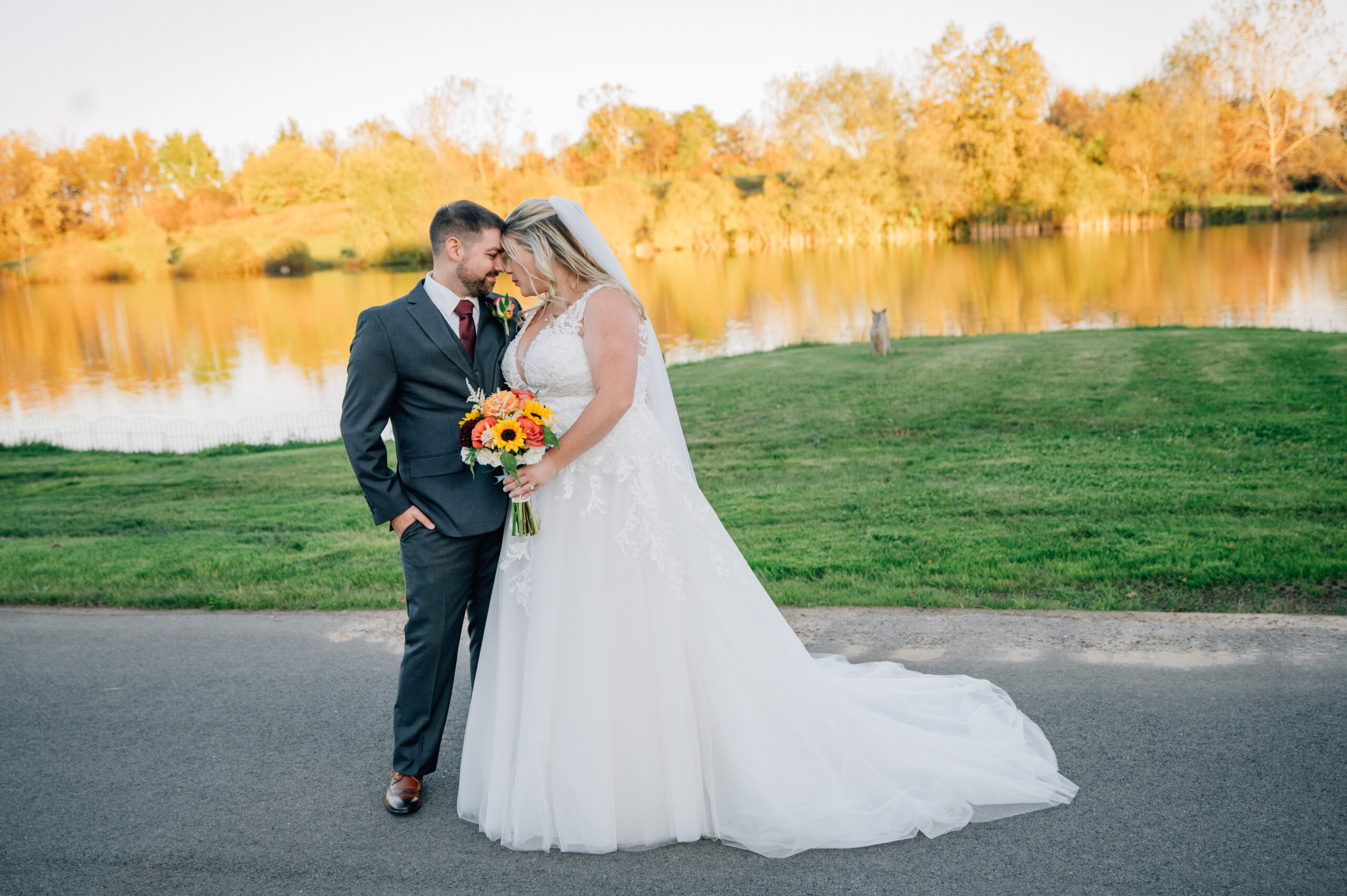 couple in front of lake