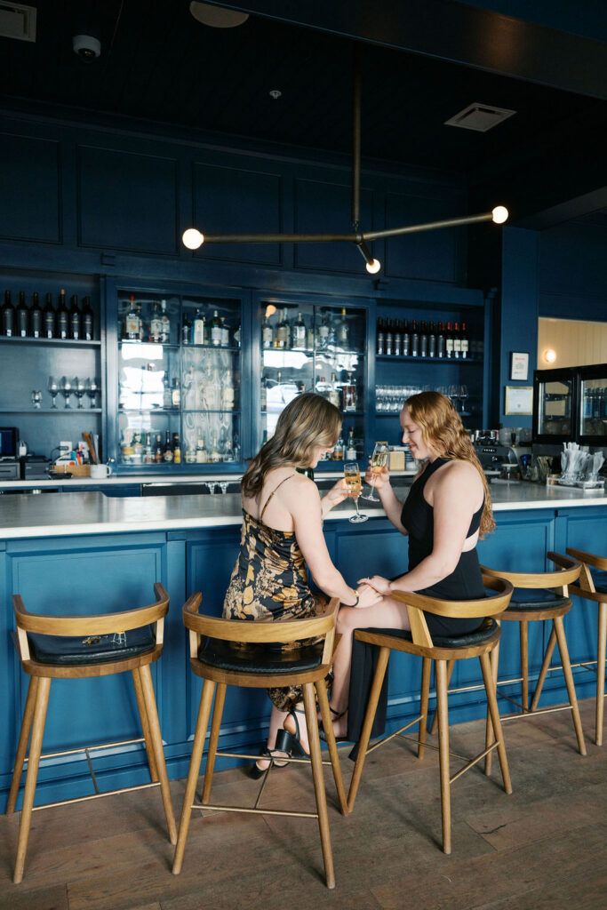 Romantic candid engagement photos at Canandaigua NY wedding venue