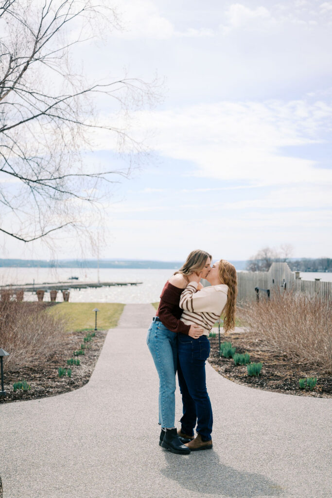 Couple planning Fallbrook House wedding photographed at Canandaigua Lake