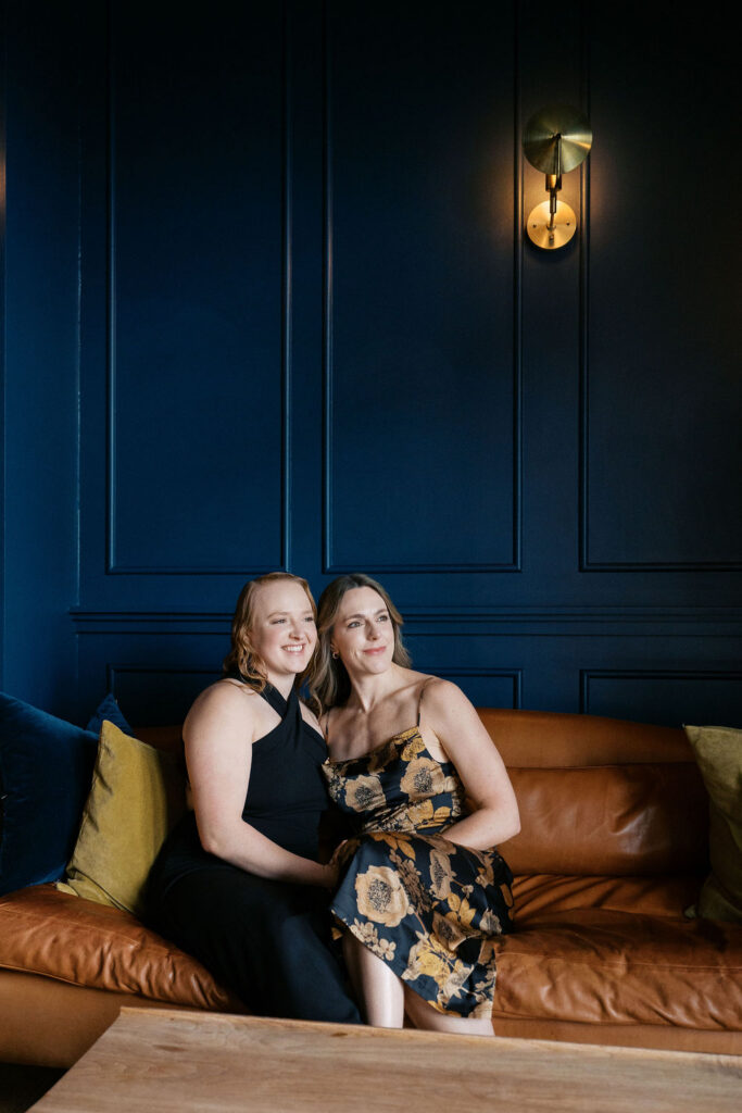 Candid engagement photos of couple laughing at The Lake House Canandaigua