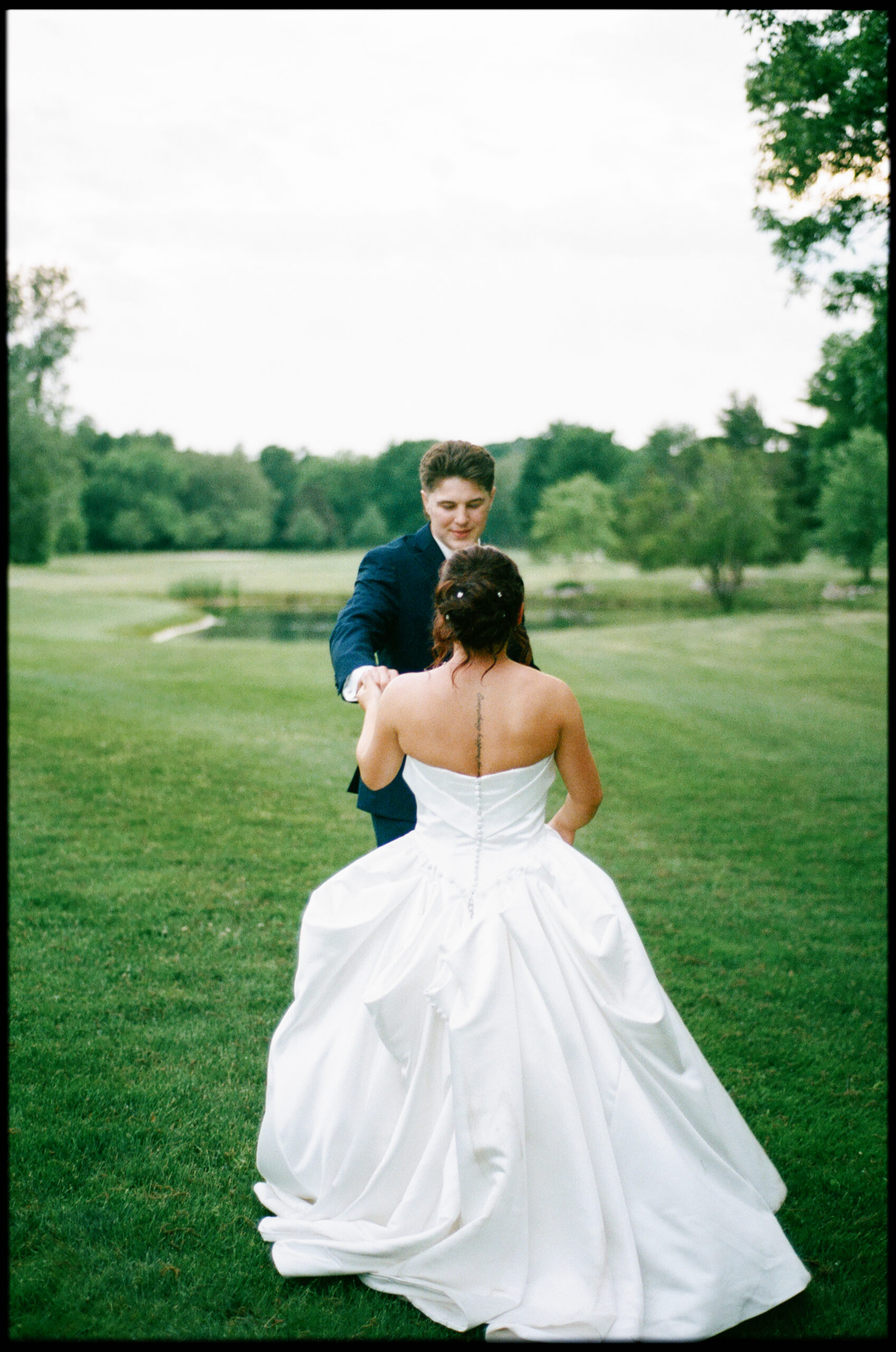 Golden hour wedding portraits in Upstate New York